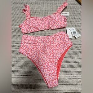 Raisins Coral and Pink Floral Bikini Set
